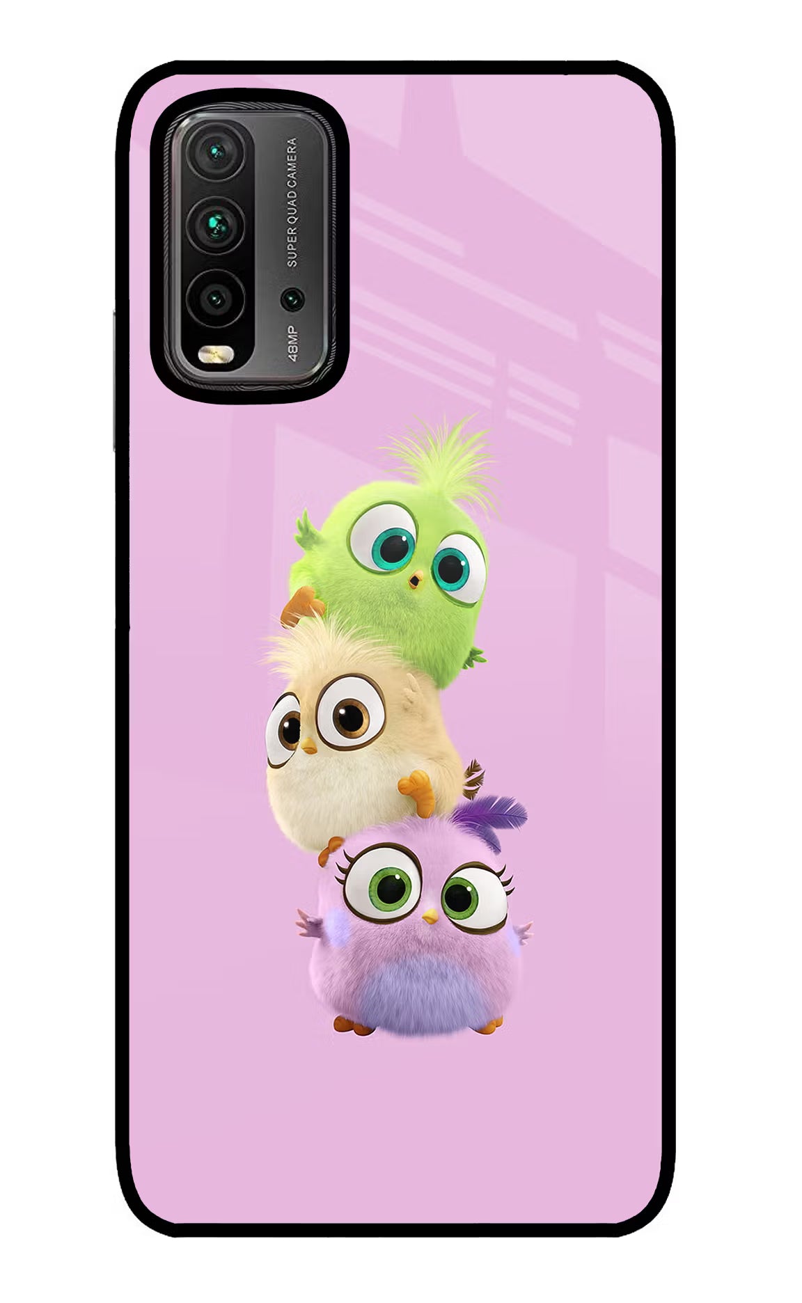 Cute Little Birds Redmi 9 Power Glass Case Back Cover by Casekaro