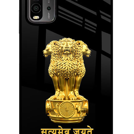 Satyamev Jayate Golden Redmi 9 Power Glass Case