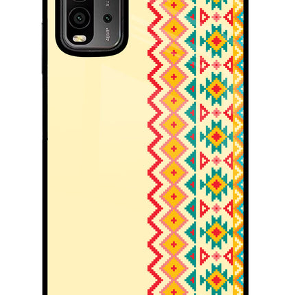 Ethnic Seamless Redmi 9 Power Glass Case