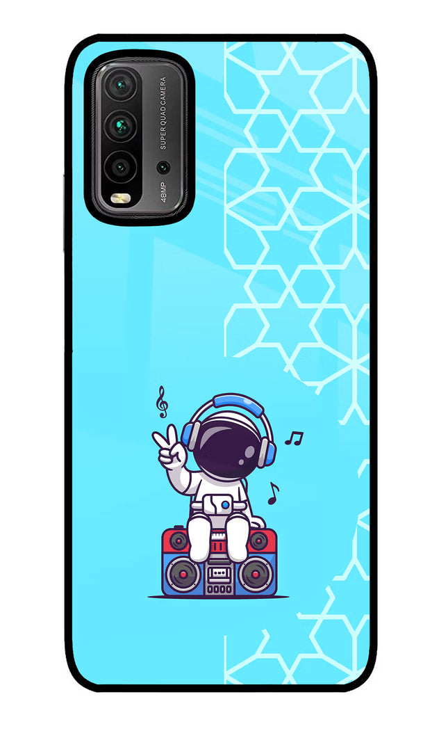 Cute Astronaut Chilling Redmi 9 Power Glass Case