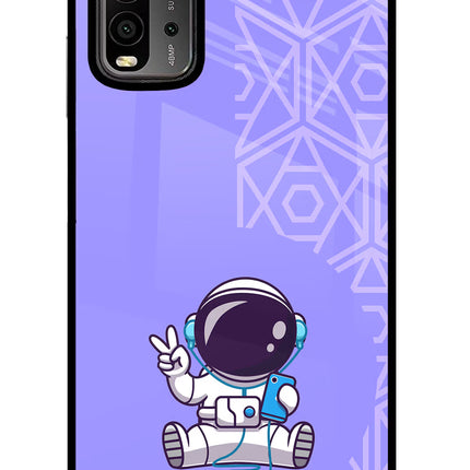 Cute Astronaut Chilling Redmi 9 Power Glass Case
