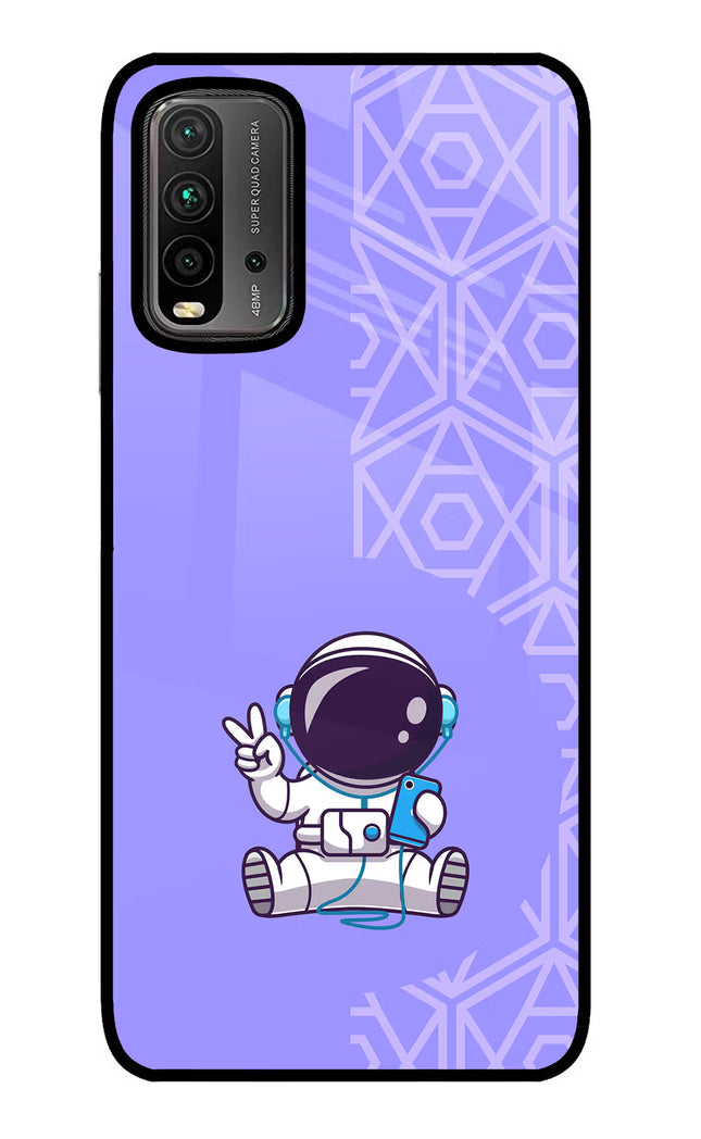 Cute Astronaut Chilling Redmi 9 Power Glass Case