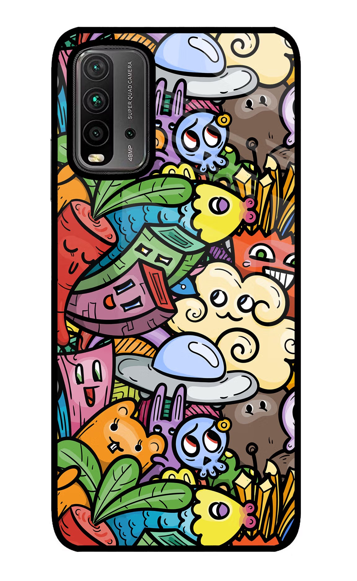 Veggie Doodle Redmi 9 Power Glass Case
