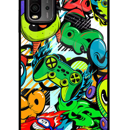 Game Doodle Redmi 9 Power Glass Case