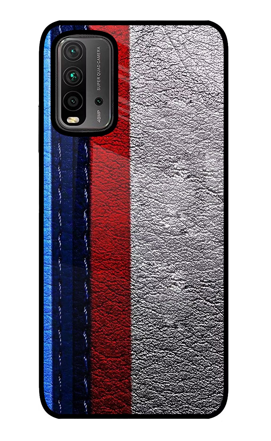 BMW Stripes Redmi 9 Power Glass Case Back Cover by Casekaro
