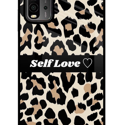 Leopard Print Self Love Redmi 9 Power Glass Case