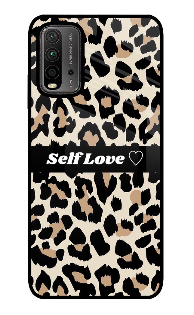 Leopard Print Self Love Redmi 9 Power Glass Case