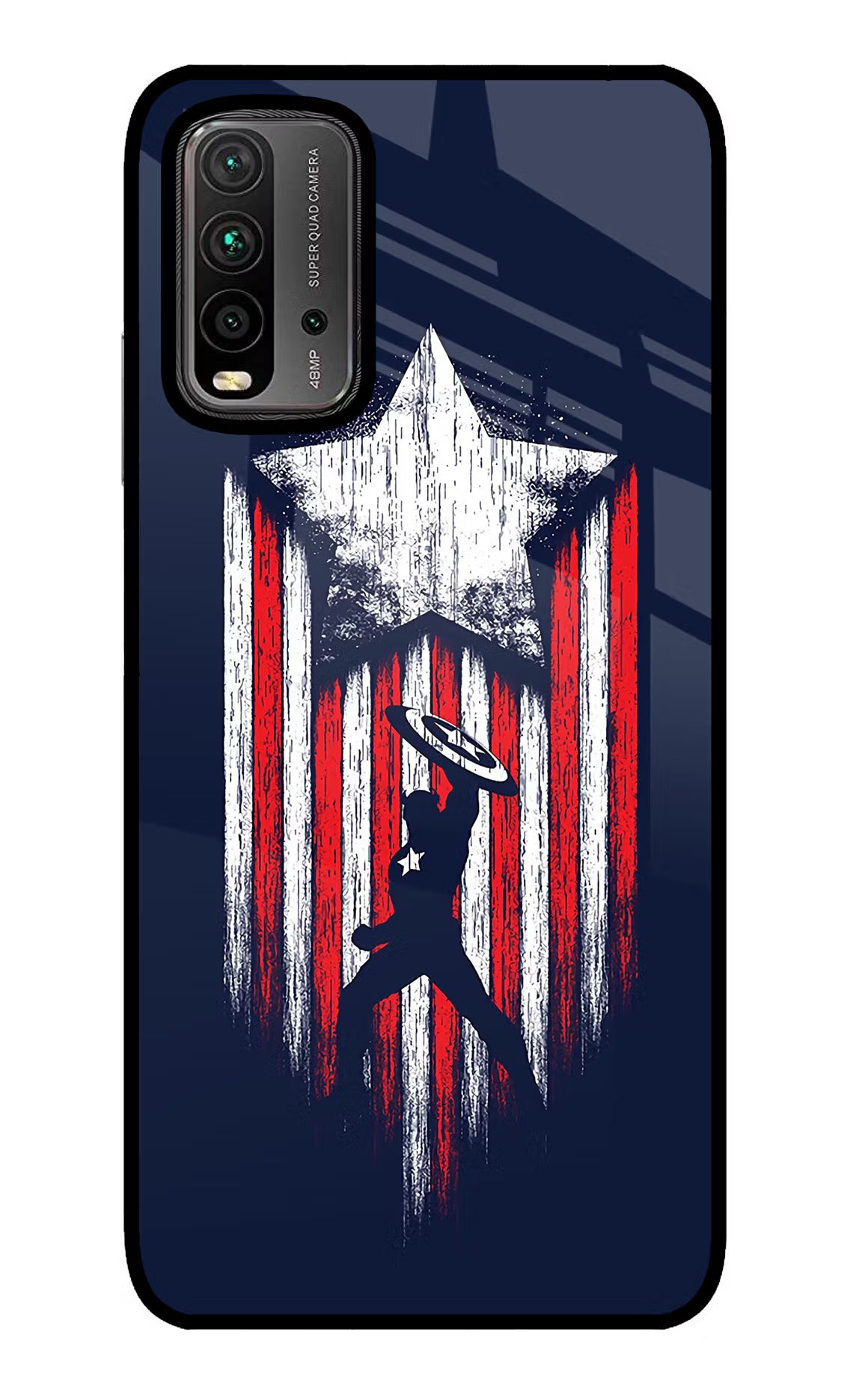 Captain America Marvel Art Redmi 9 Power Glass Case Back Cover by Casekaro