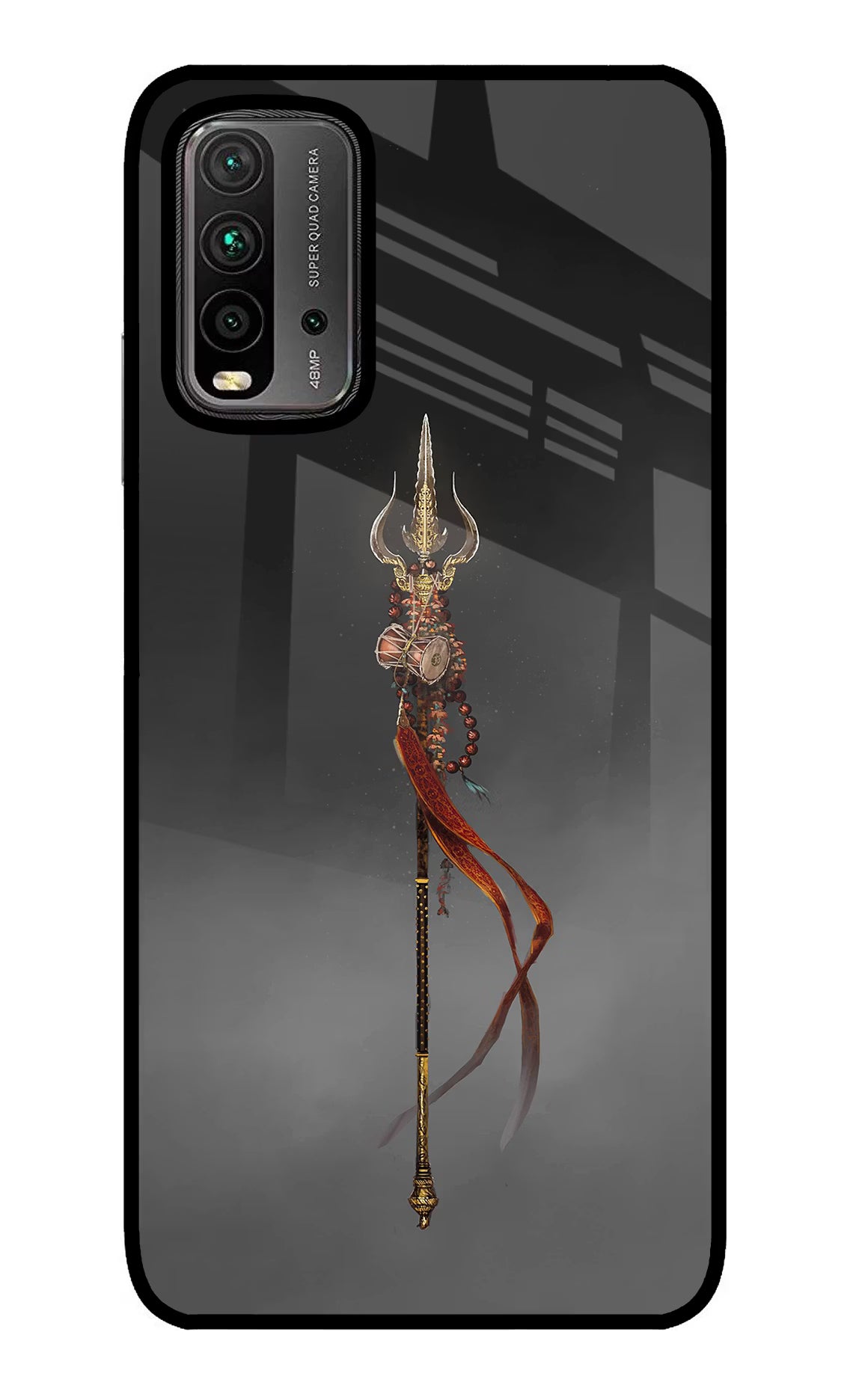 Shiv Trishul Redmi 9 Power Glass Case Back Cover by Casekaro