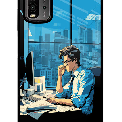 Focused Hustler (AI Generated) Redmi 9 Power Glass Case