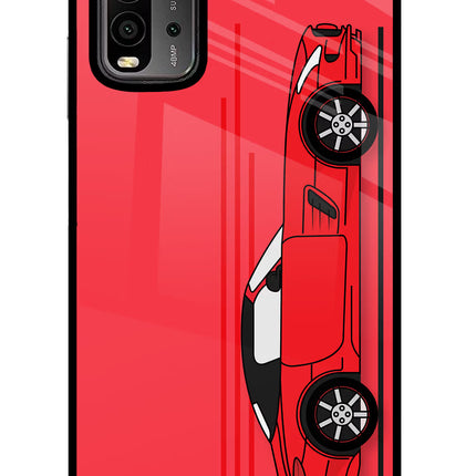 Red Velocity Redmi 9 Power Glass Case
