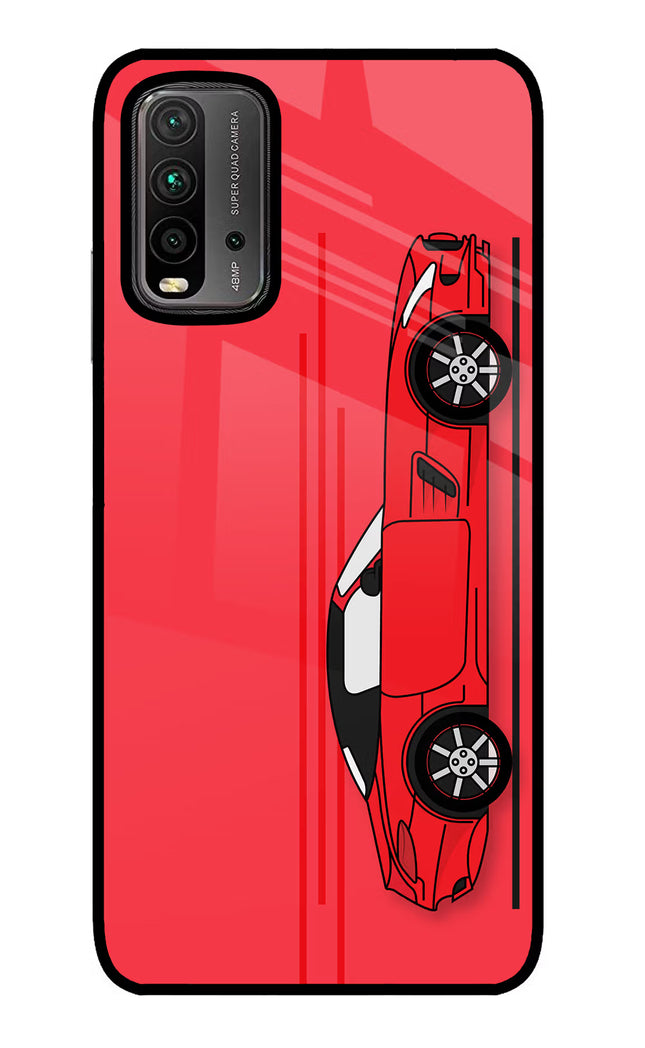 Red Velocity Redmi 9 Power Glass Case