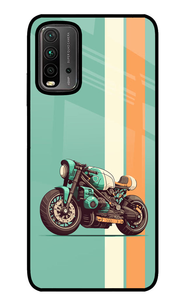 Striped Moto Drift Redmi 9 Power Glass Case