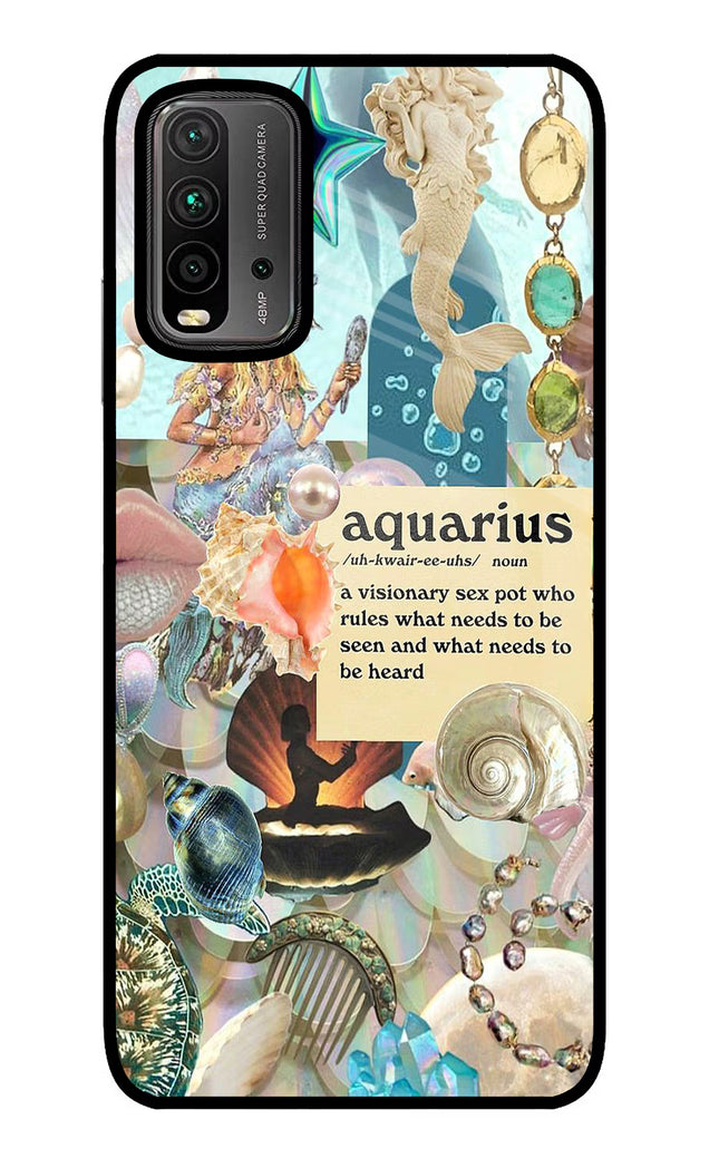 Aquarius Zodiac Redmi 9 Power Glass Case