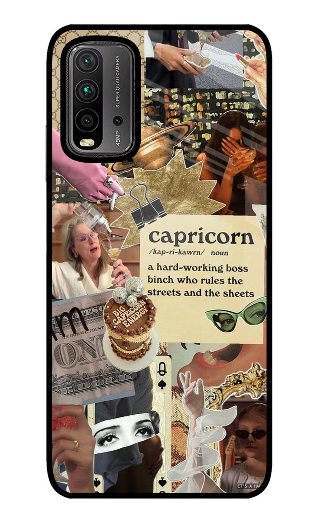 Capricorn Zodiac Redmi 9 Power Glass Case