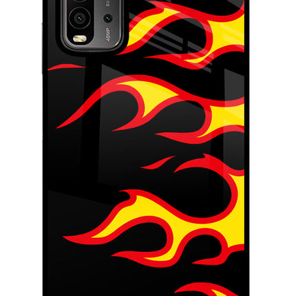 Side Sweep Flames Redmi 9 Power Glass Case