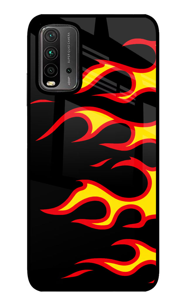 Side Sweep Flames Redmi 9 Power Glass Case