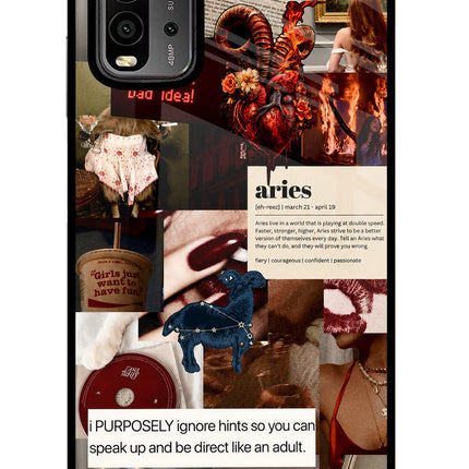 Zodiac Aries Redmi 9 Power Glass Case