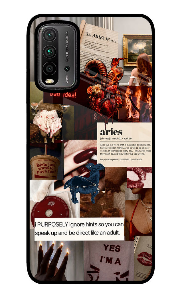 Zodiac Aries Redmi 9 Power Glass Case