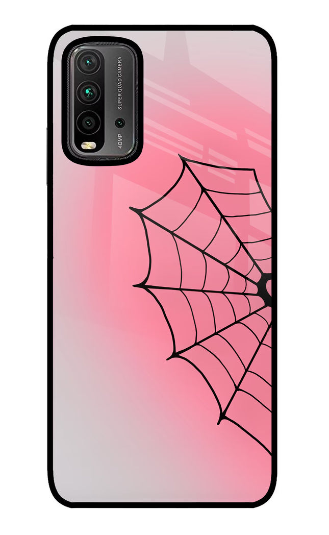 Pink Web Redmi 9 Power Glass Case