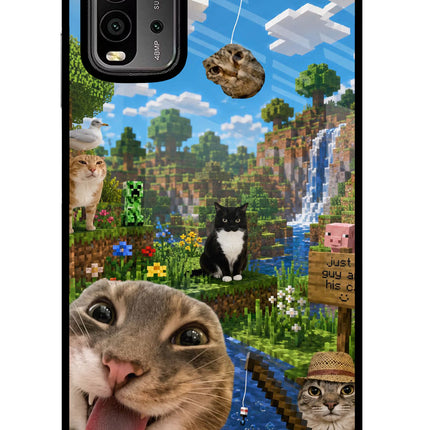 Minecraft Cat Chaos Redmi 9 Power Glass Case