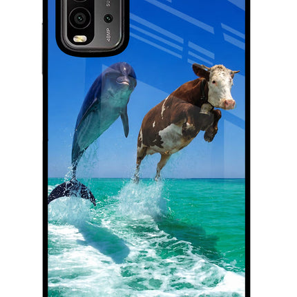 Dolphin vs Cow Redmi 9 Power Glass Case