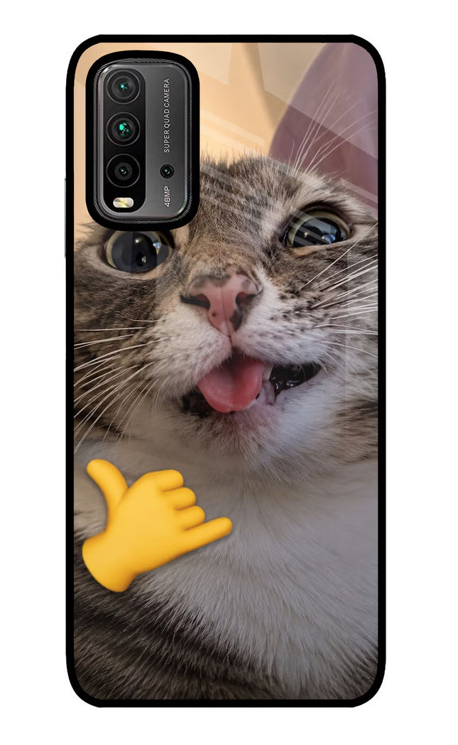 Silly Cat Call Redmi 9 Power Glass Case