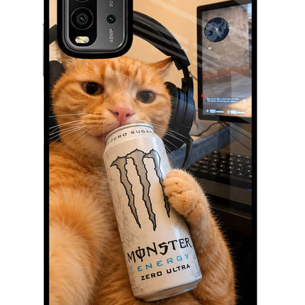 Gamer Cat Energy Redmi 9 Power Glass Case
