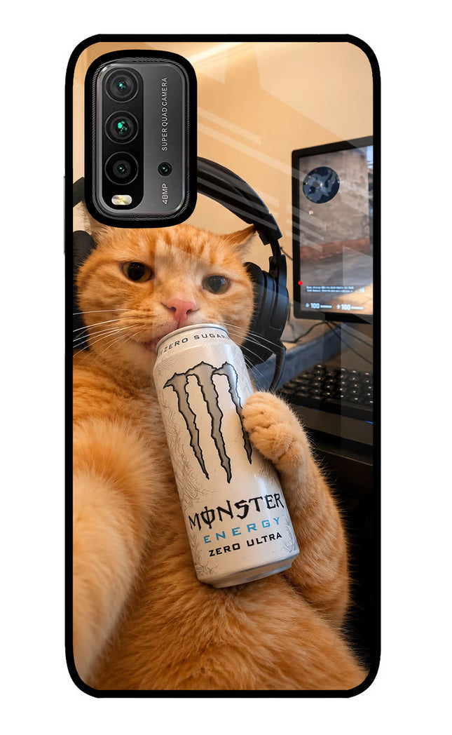 Gamer Cat Energy Redmi 9 Power Glass Case