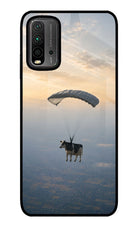 Skydiving Cow Redmi 9 Power Glass Case