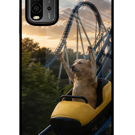 Rollercoaster Dog Redmi 9 Power Glass Case