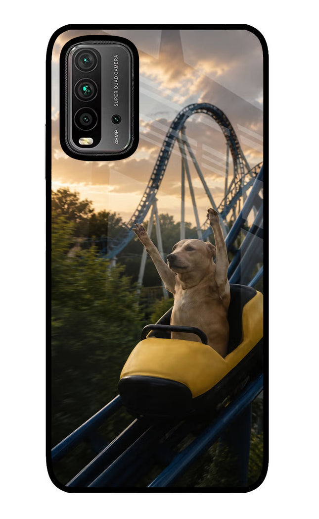 Rollercoaster Dog Redmi 9 Power Glass Case