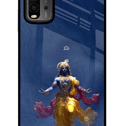 Cosmic Krishna Redmi 9 Power Glass Case Back Cover by Casekaro