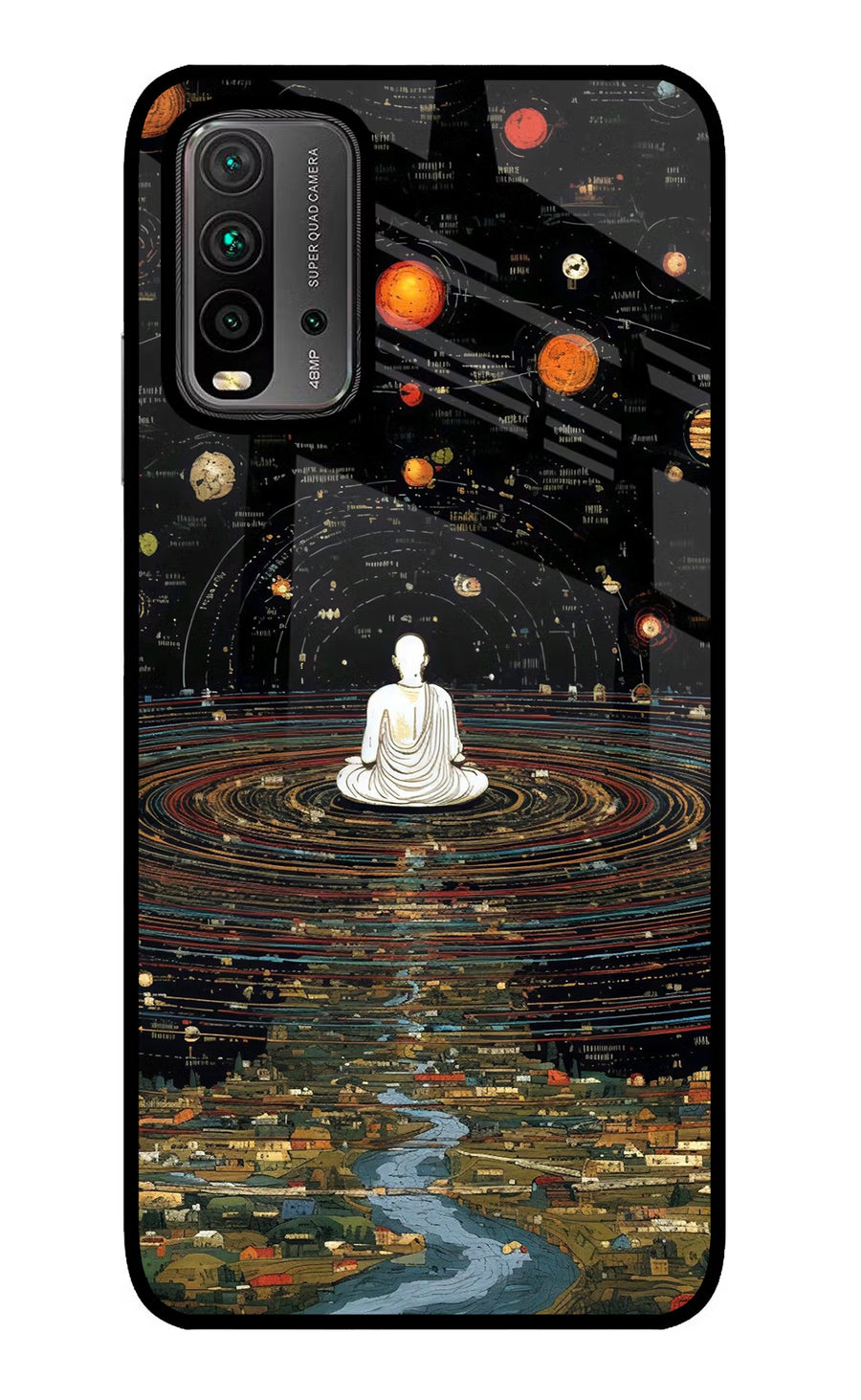 Space Monk Redmi 9 Power Back Cover, Glass case