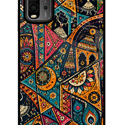 Folk Print Redmi 9 Power Glass Case