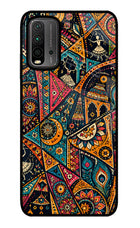 Folk Print Redmi 9 Power Glass Case