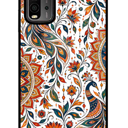 White Mayura Redmi 9 Power Glass Case