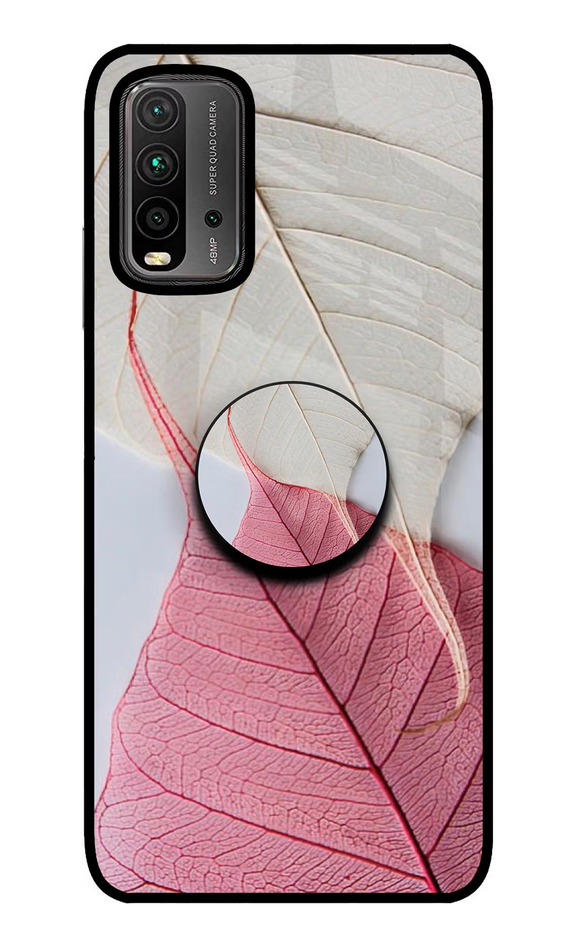 White Pink Leaf Redmi 9 Power Pop Case by Casekaro