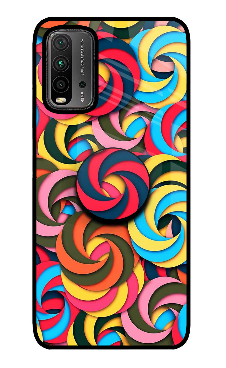 Spiral Pattern Redmi 9 Power Pop Case, Glass case