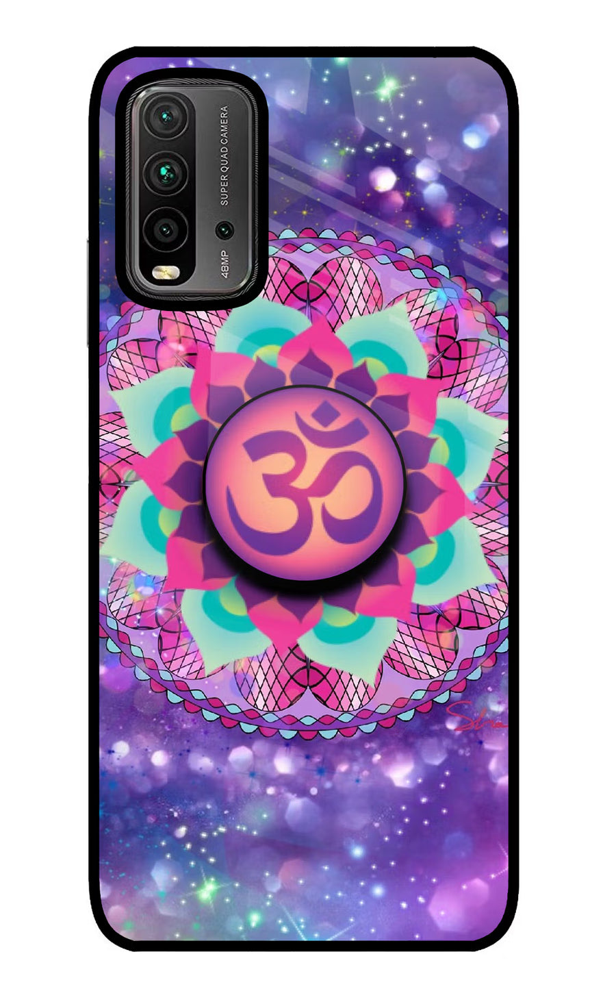 Om Purple Redmi 9 Power Pop Case, Glass case