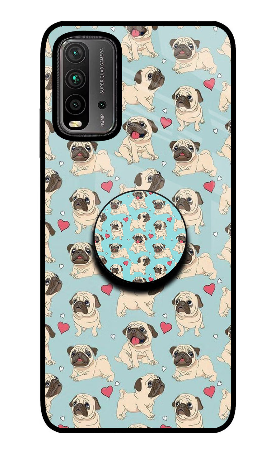 Pug Dog Redmi 9 Power Pop Case, Glass case