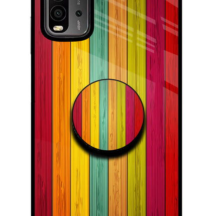 Multicolor Wooden Redmi 9 Power Pop Case by Casekaro