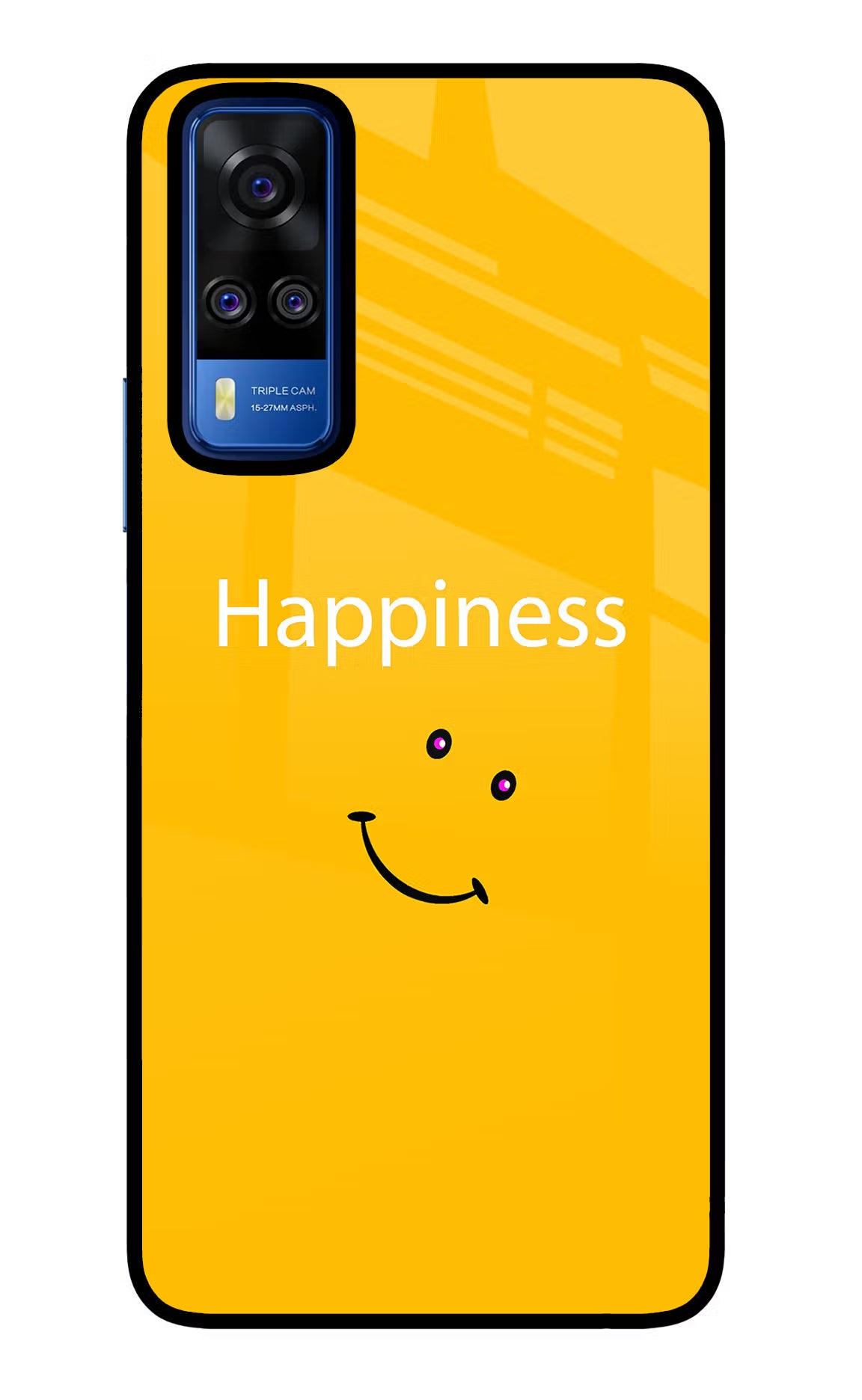 Happiness With Smiley Vivo Y51A/Y51 2020 Glass Case Back Cover by Casekaro