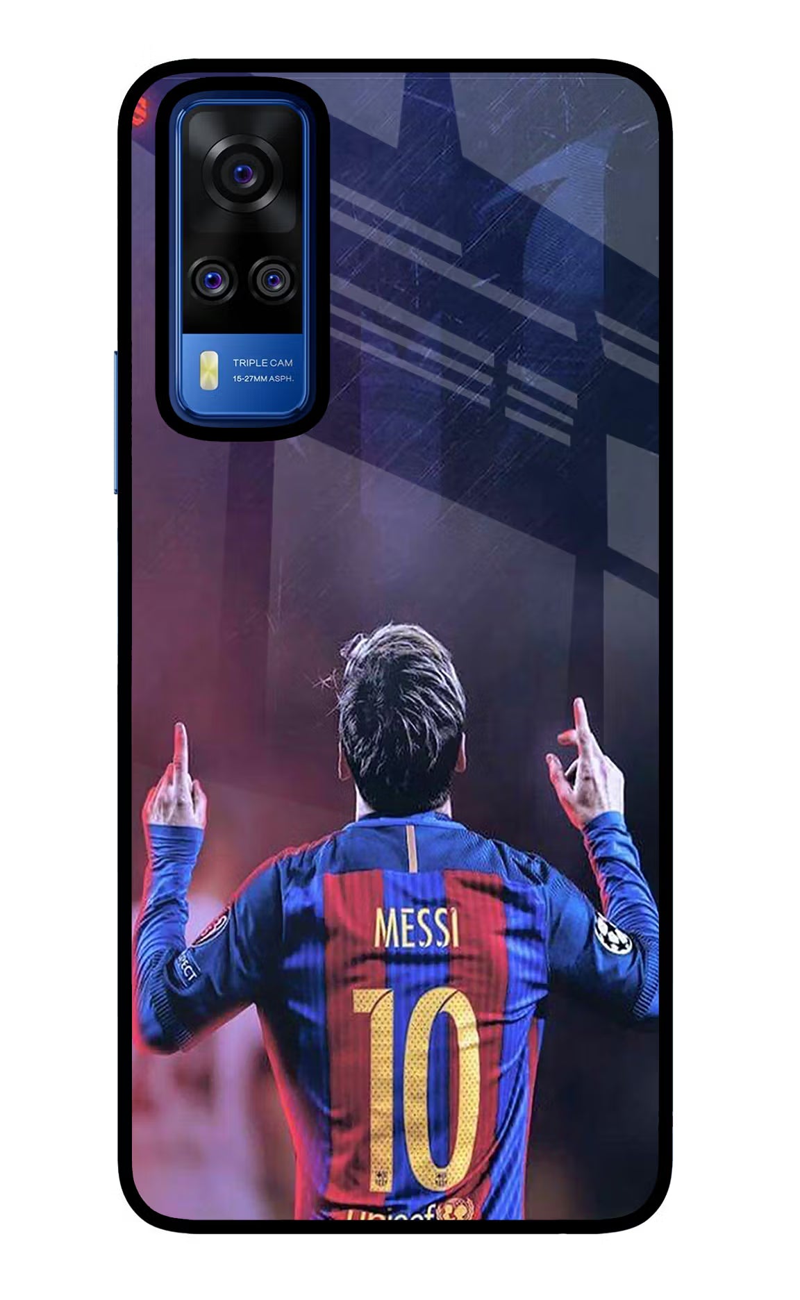Messi Vivo Y51A/Y51 2020 Glass Case Back Cover by Casekaro