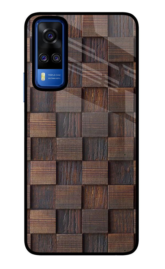 Wooden Cube Design Vivo Y51A/Y51 2020 Glass Case