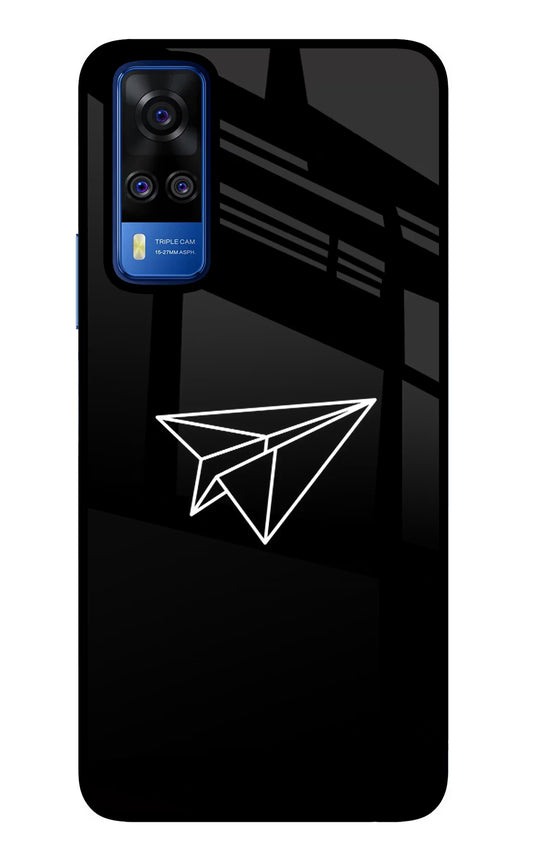 Paper Plane White Vivo Y51A/Y51 2020 Glass Case