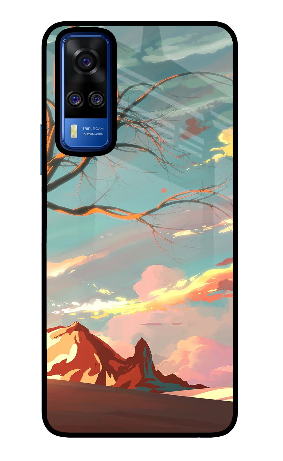 Scenery Vivo Y51A/Y51 2020 Glass Case Back Cover by Casekaro