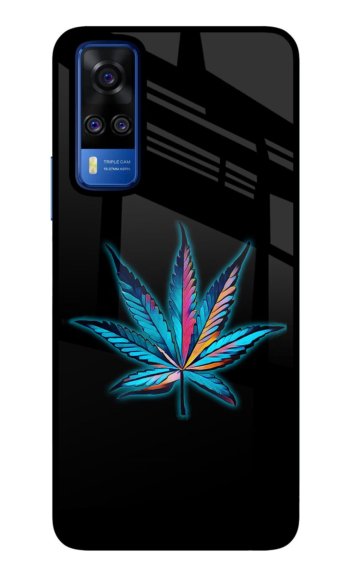 Weed Vivo Y51A/Y51 2020 Glass Case Back Cover by Casekaro
