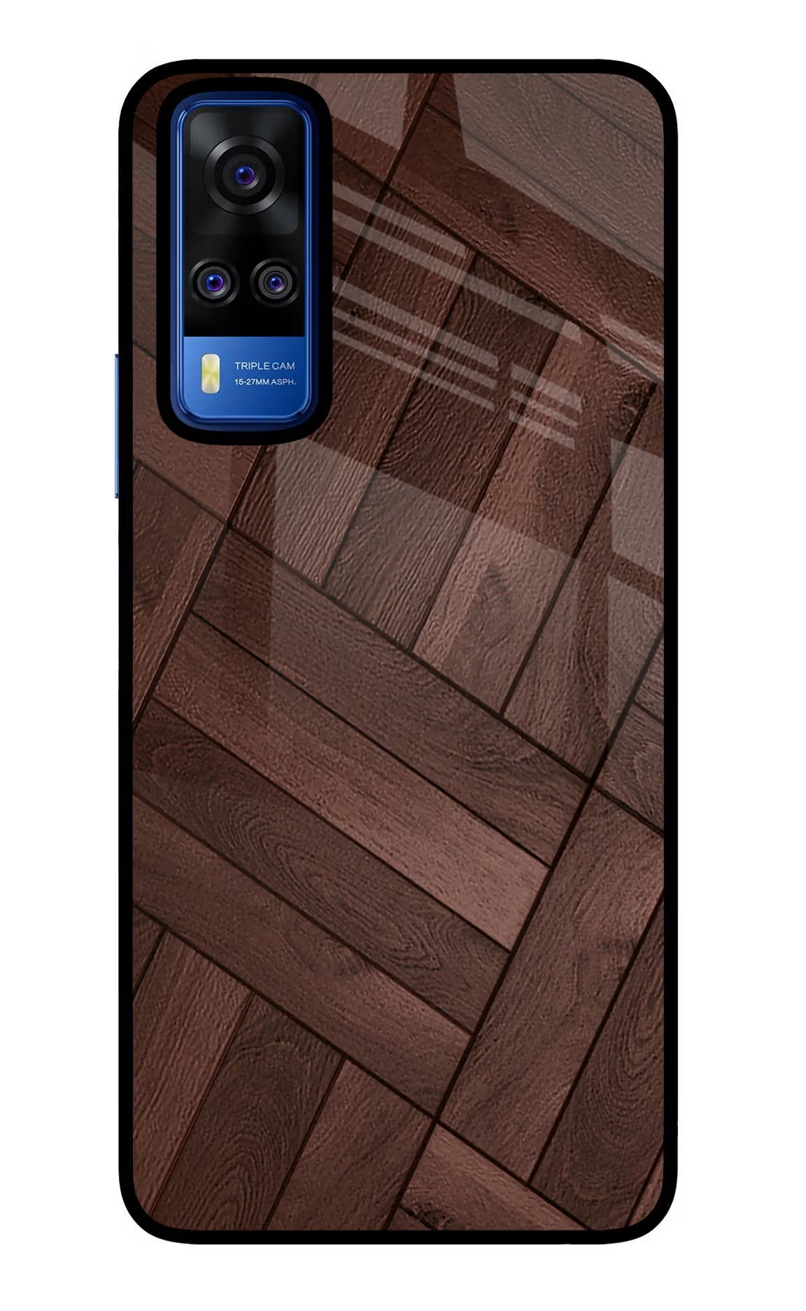 Wooden Texture Design Vivo Y51A/Y51 2020 Glass Case