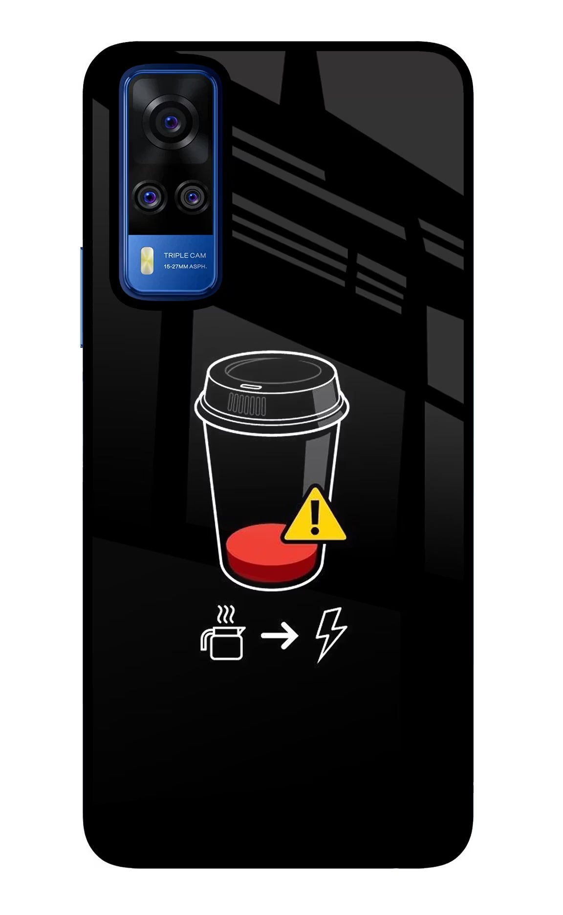 Coffee Vivo Y51A/Y51 2020 Glass Case Back Cover by Casekaro